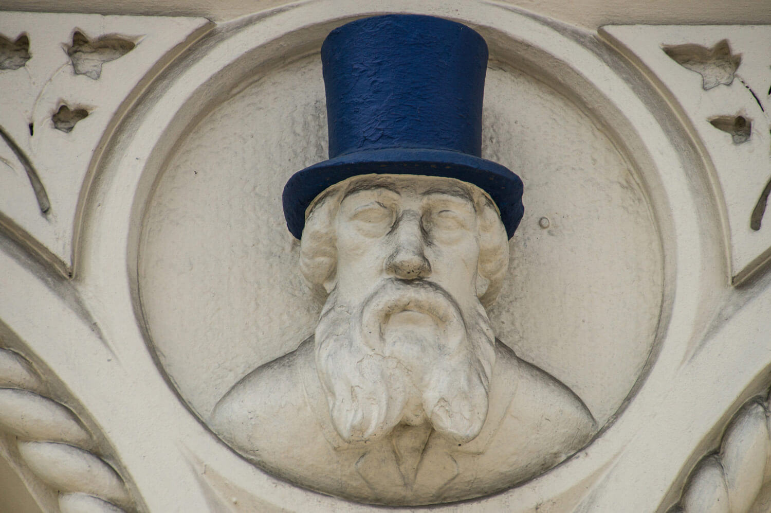 top hat figure close up