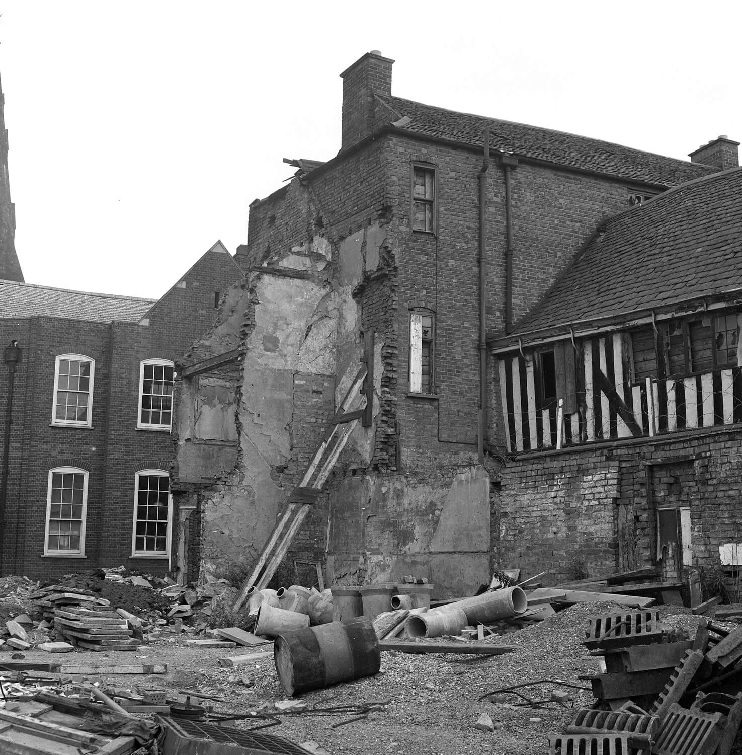 The façade of Wygston’s House was revealed during large-scale roadworks in 1970 -