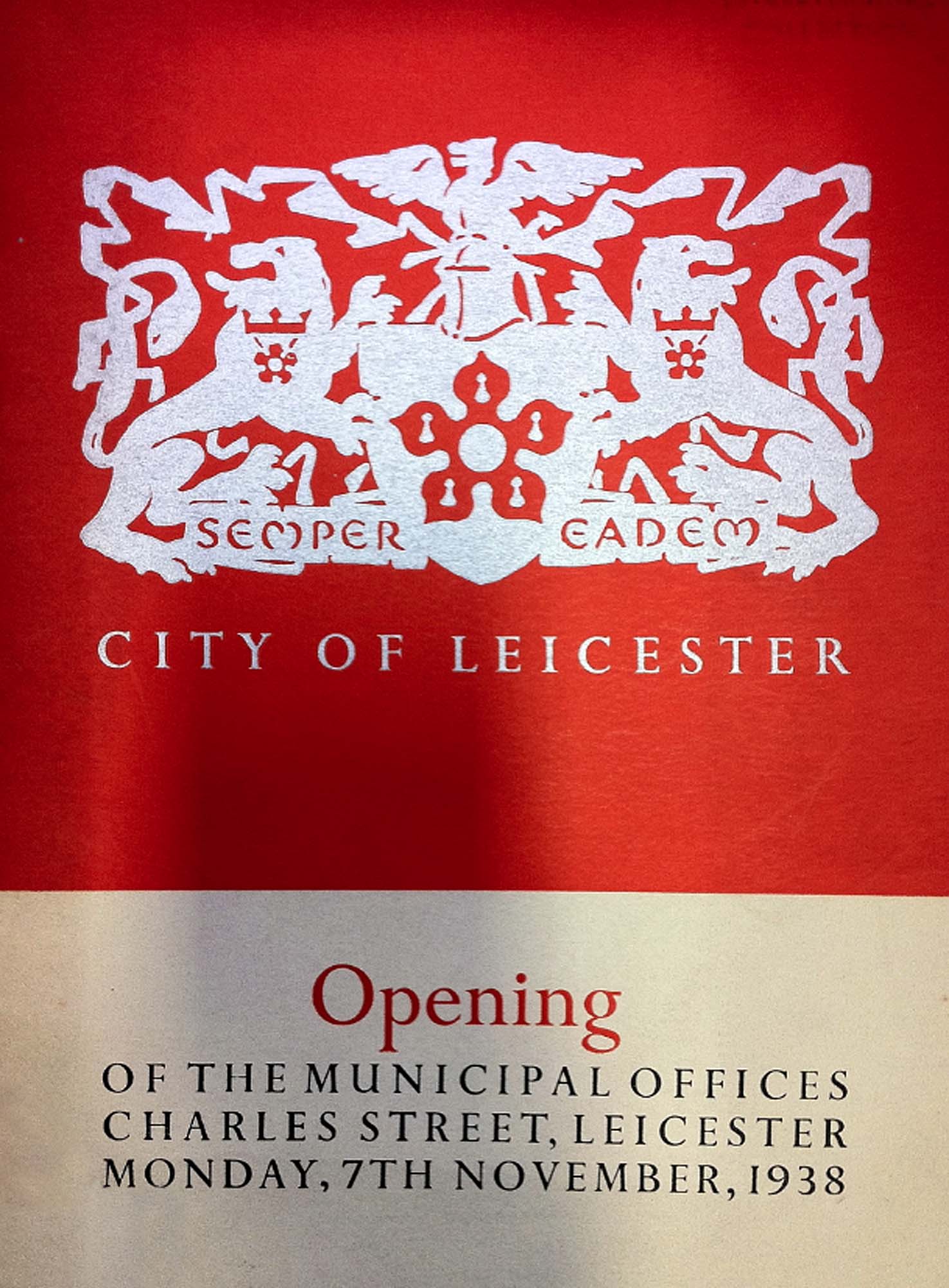 A booklet celebrating the opening of the new Municipal Offices -