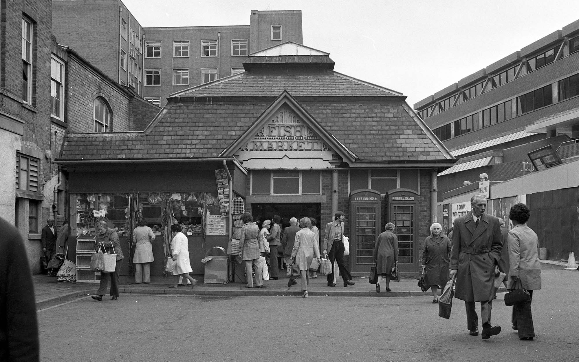The old Fish Market before it was tuned into various shop units, 1970 -