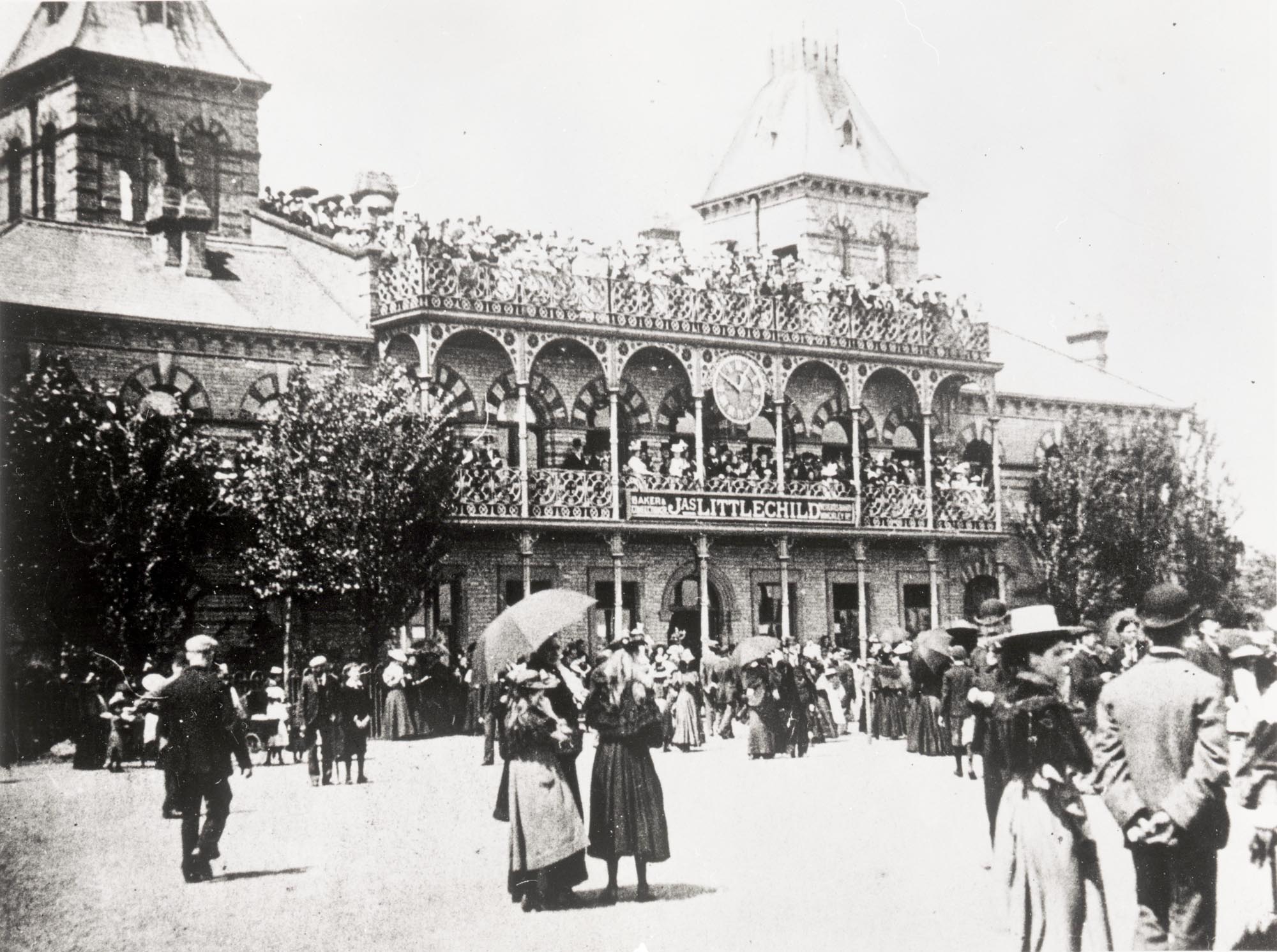 A very busy Pavilion on a race day, 1870s -