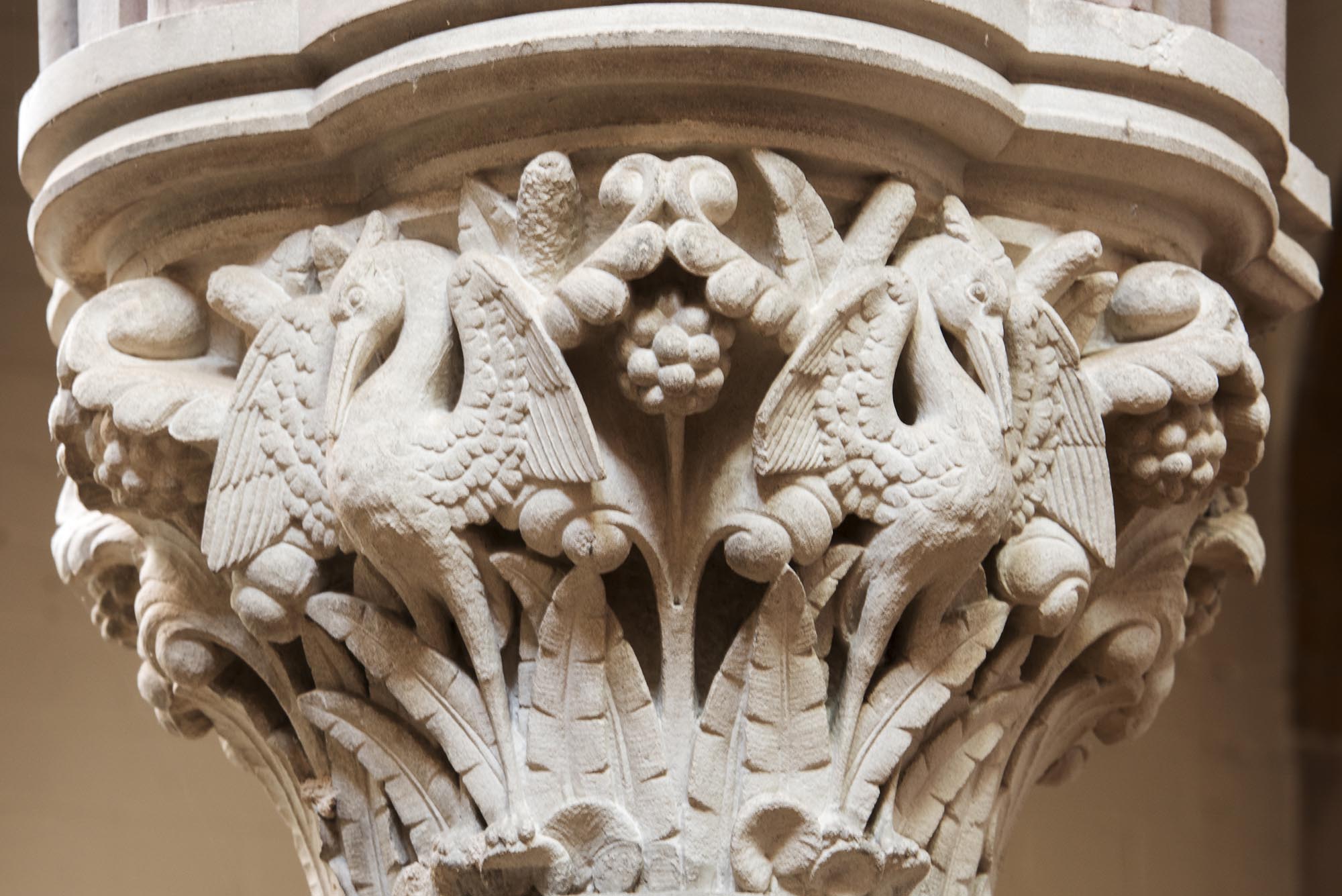 The carved capitals of the columns in the cooling rooms - 
